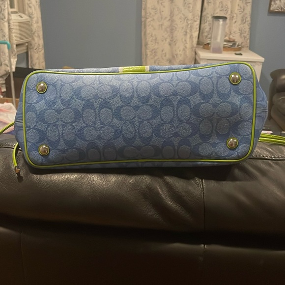 Coach Blue and Green Satchel - Picture 8 of 9